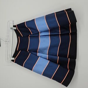 ANAYI Japan Satin Blue Pleat Skirt Side Zipper Size 36 Small